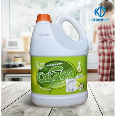 NƯỚC RỬA CHÉN OKASA CHIẾT XUẤT TINH DẦU TRÀ XANH 3,8 LÍT